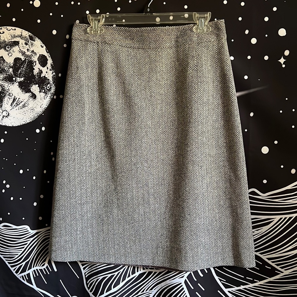 Vintage Herringbone Twill midi Skirt
